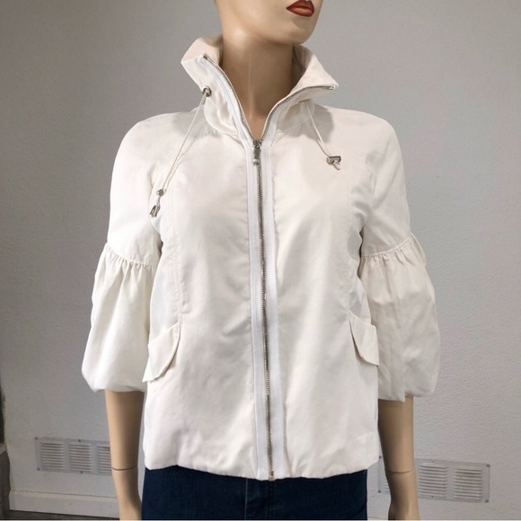 AK Anne Klein jacket white .balloon sleeves S:PP - Picture 8 of 14